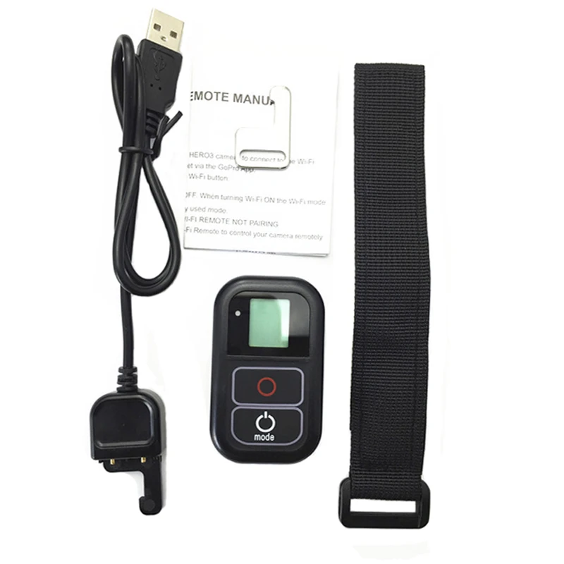 Go Pro WiFi Remote Control+Charger Cable Wrist Strap Waterproof