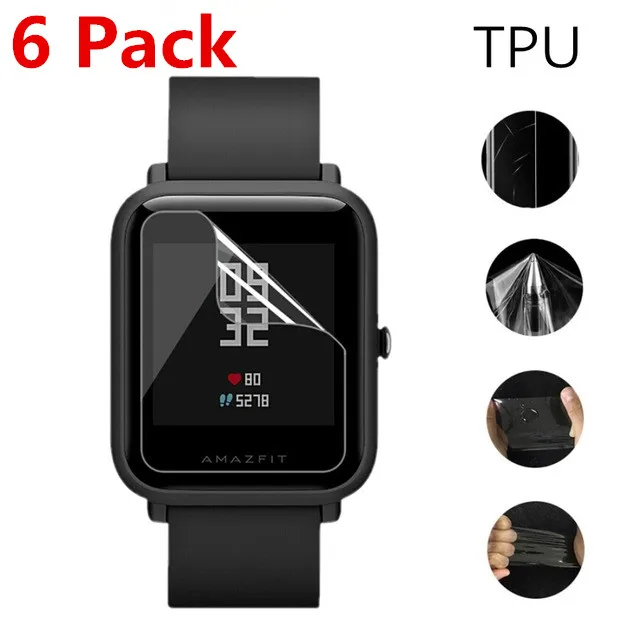 (6 упаковок) для Xiaomi Huami Amazfit Bip Stratos Sports Smartwatch прозрачная защитная пленка экрана (не