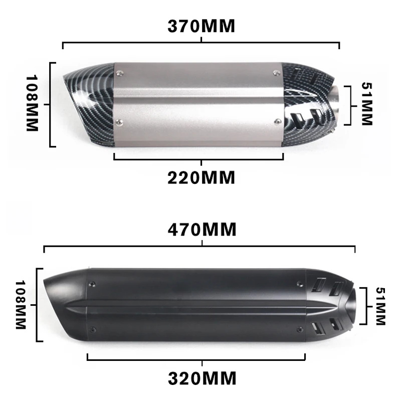 

Four styles Motorcycle Sports Modified MT07 09 for 10RZX6R10R Z800 Exhaust Pipe 36-51mm Universal Ninjia ER6N Z1000