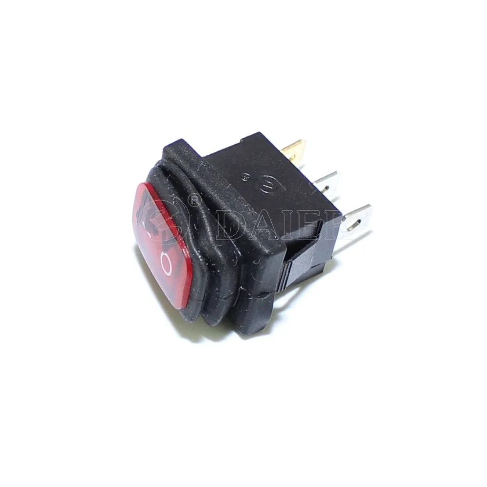 100PCS KCD1-2-101NW 6A 250VAC SPST ON OFF 3 Pin Waterproof Illuminated Rocker Switch With 12V/24V LED