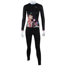 Женский дышащий с длинным рукавом Велоспорт Джерси Черный Ropa Ciclismo Personas цветы велосипедная одежда Размер XS-6XL