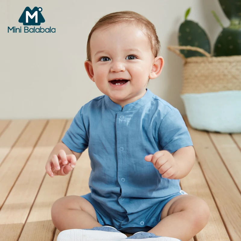 Мини комбинезон balabalaChildren хлопковый и льняной Комбинезон для маленьких мальчиков