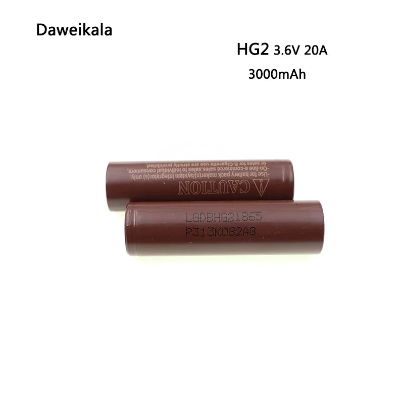 Аккумулятор Daweikala HG2 18650 3000 мАч для электронной сигареты мощный разряд большой ток