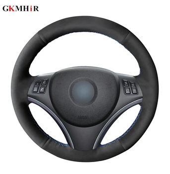 

DIY Hand-stitched Black Suede Leather Car Steering Wheel Cover for BMW E90 325i 330i 335i E87 120i 130i 120d
