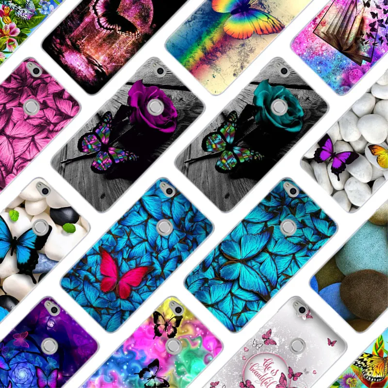 

MLLSE Colorful Beautiful butterfly Flowers Case Cover for Huawei NOVA 3 3i 4 Honor V20 8X 8A 7A Pro 7X 7C 7S 8 9 10 Lite Play