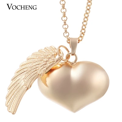 Vocheng Bola шаровое ожерелье с крыльями ангела медная металлическая подвеска «любящее сердце» ожерелье с цепочкой из нержавеющей стали VA-077 - Окраска металла: Золотой цвет