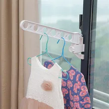 Foldable Window Hanger Clothes Hanger Rack Hanging Clothes Rod Wardrobe Portable Space Saver Hangers Laundry Rack Storage Holder