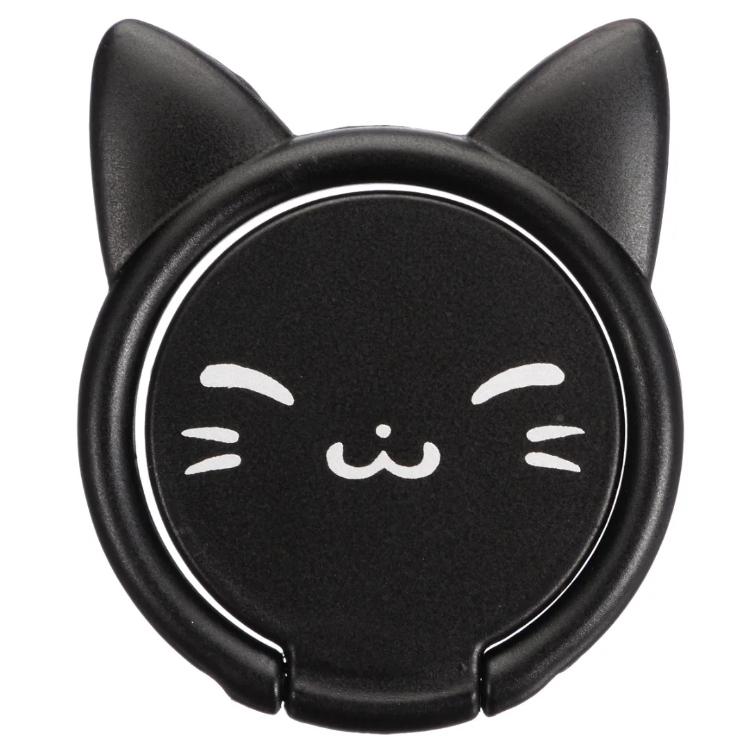 360 Degree Rotating Cute Cartoon Cat Finger Grip Ring Stand Holder for Mobile Cell Phone Finger Ring Smartphone Stand Holder