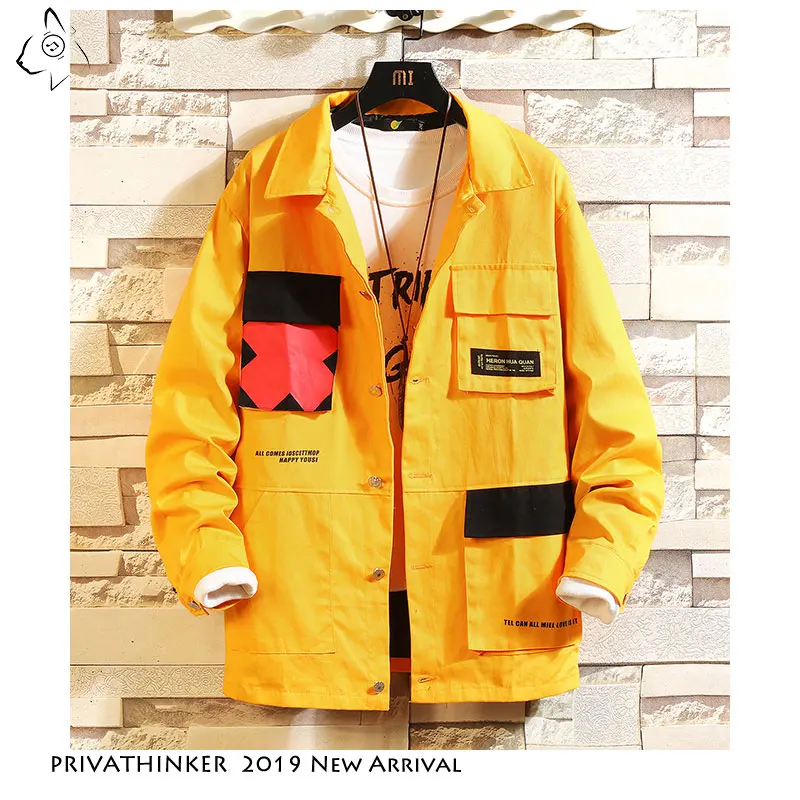 Kaufen Privathinker Japanischen Herbst männer Schwarz Jacken 2019 Mode Taschen Mann Mäntel Patchwork Männlichen Casual Jacke Outwear Kleidung
