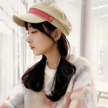 HT2525 кепка газетчика Женская весенне-летняя солнцезащитная Кепка винтажная Плоская верхняя армейская Кепка художника шляпа Дамы моряк, капитан Кепка