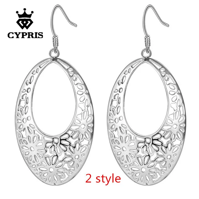 

Super Deal Hot BIG Size wholesale price earrings Silver Flower drop Earrings big large size hot Factory Price women aretes