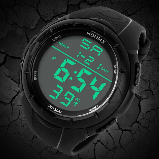 Fashion Men's LED Digital Alarm Sport Watch Silicone Military Army Quartz Wristw Fashion Men's LED Digital Alarm Sport Watch Silicone Military Army Quartz Wristw