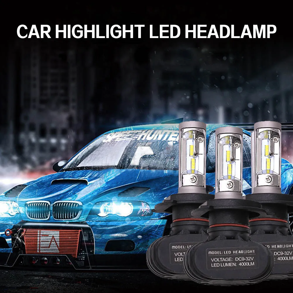 2 шт. супер яркий автомобильный головной светильник H4 светодиодный COB S1 8000LM 100 Вт