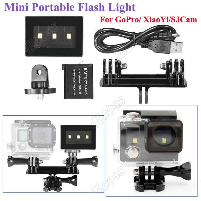 Wholesale For GoPro Mini Portable Flash Light LED Lamp+Battery+Holder Mount For Hero4 3+3 SJCam SJ4000 SJ5000 SJ6000 XiaoMi Yi Accessories Buy Cheap For GoPro Mini Portable Flash Light LED Lamp+Battery+Holder Mount For Hero4 3+3 SJCam SJ4000 SJ5000 SJ6000 XiaoMi Yi Accessories