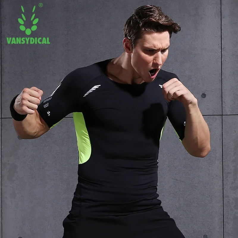 Мужские компрессионные рубашки Vansydical MMA Rashguard спортивные топы для занятий