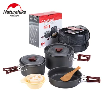 

Naturehike Outdoor Cooking Set Tableware Cookware 2 3 person use cubiertos plegables picnic barbecue Camping Tableware Cookware