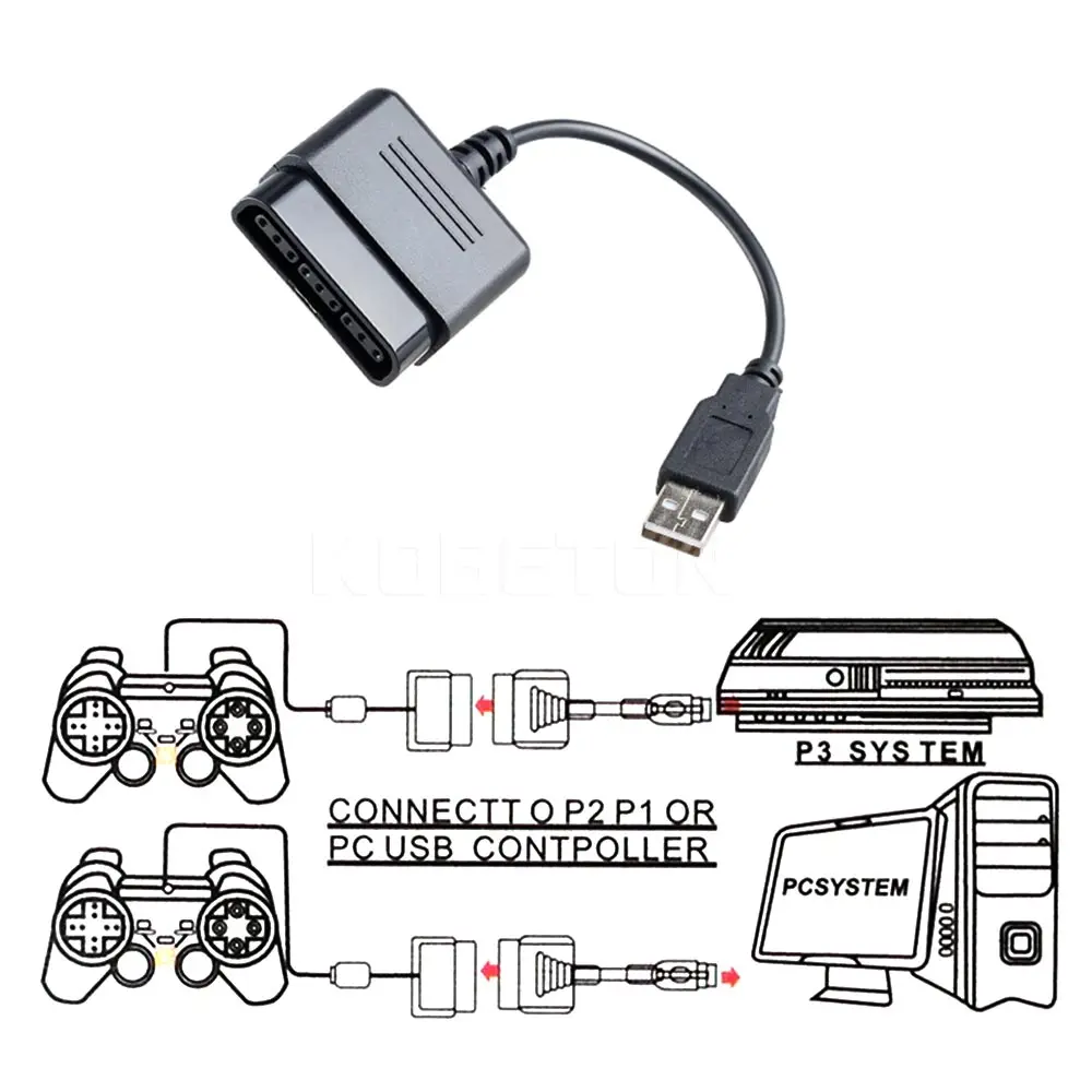  PS1 PS2 플레이 스테이션 2 조이패드 게임패드-PS3 PC USB 게임 컨트롤러 어댑터 변환기, 고품질, 8 개