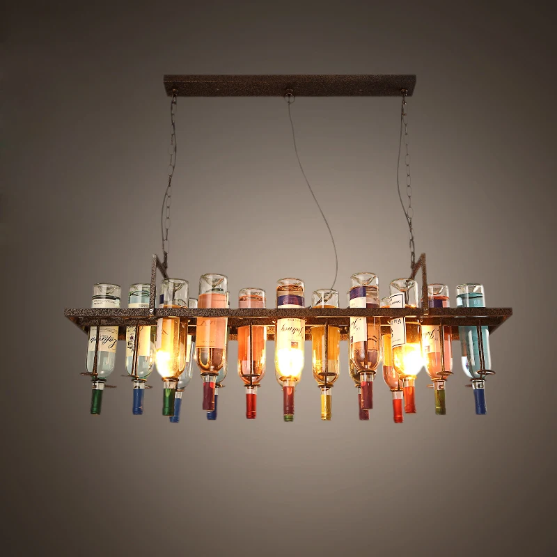 

2016 new creative design loft bottle pendant lamp dinning room light home decoration lighting with Edison bulb free shipping