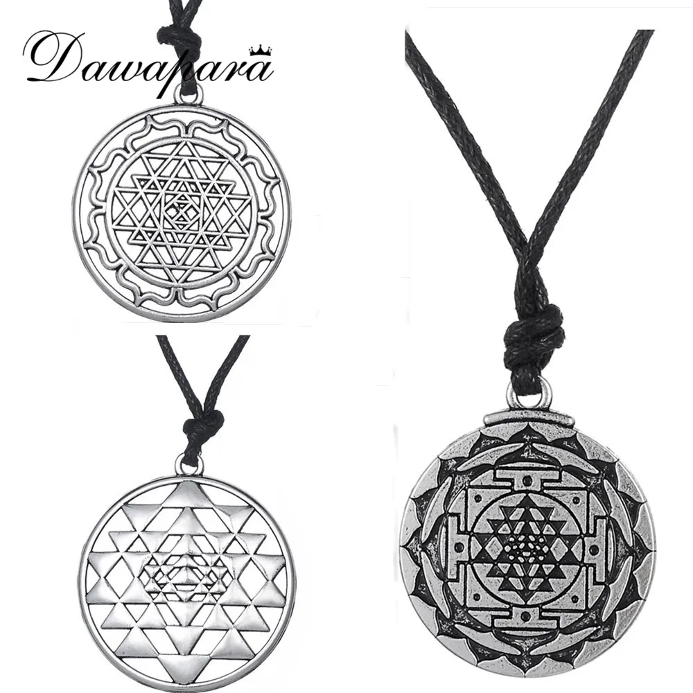 Dawapara, Португалия, мандала, чакра, 3rd Eye, индийская богиня, Йога, Sri Yantra, Wiccan, Pagan, панк, Мужская веревка, ожерелье, ювелирные изделия, Индия