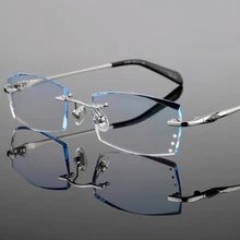 Prescription glasses for men Frameless spectacles myopia hyperopia Radiation proof glasses Custom frames including lenses