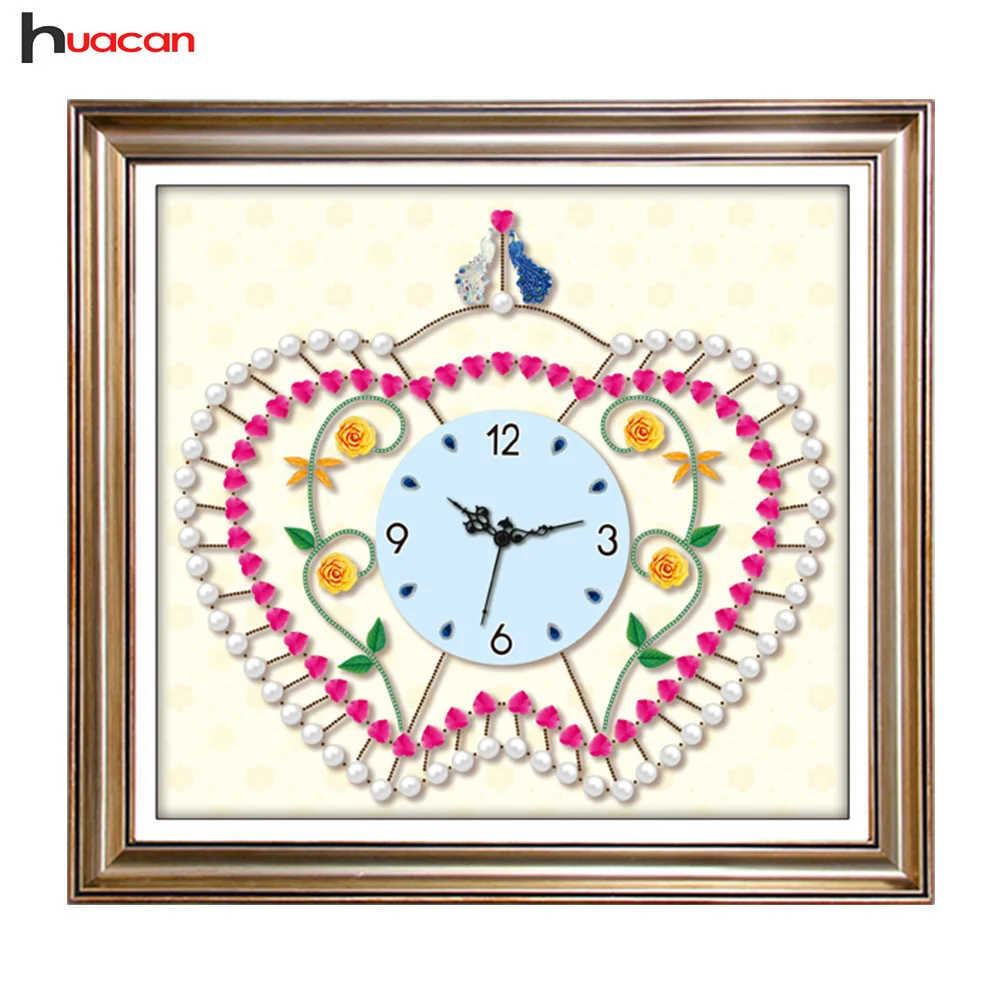 

Huacan DIY Diamond Embroidery Clock Special Shape Diamond Painting Rhinestones Cross Stitch Mosaic Kits Handmade Gift Home Decor