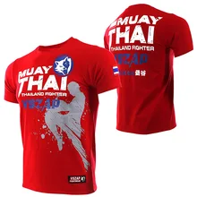 VSZAP Bangkok Red Muay Thai T Shirt Men HommeBoxing MMA T Shirt Gym Tee Shirt Fighting Fighting Martial Arts Fitness Training