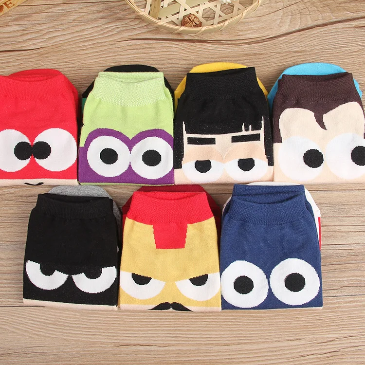 

New trend socks personality superhero Superman Batman design cartoon socks fashion pure cotton socks