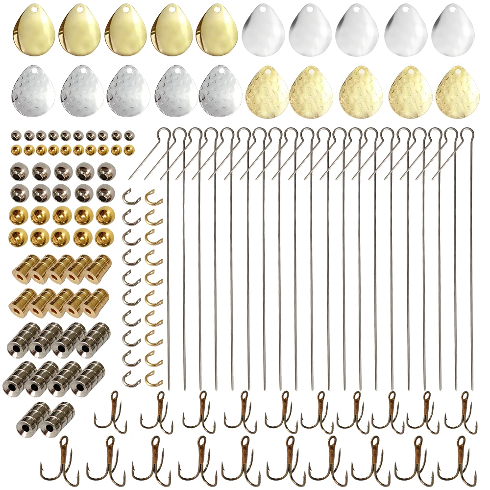 Shaddock Fishing 140 шт. DIY рыболовное медное лезвие встроенный Спиннер приманка набор рыболовный инструмент приманка набор аксессуаров