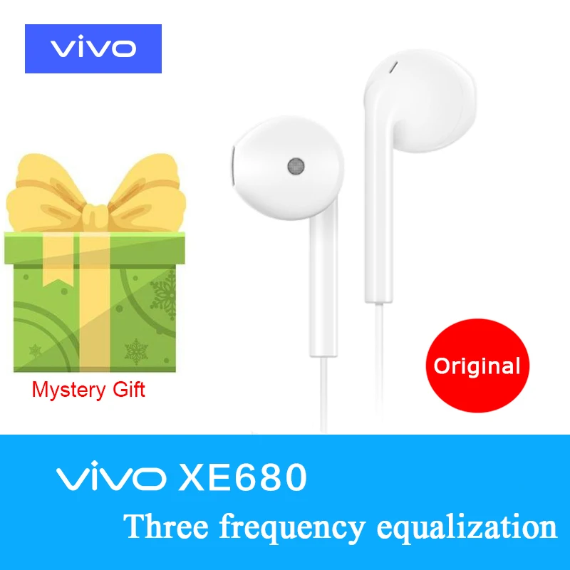 Новые оригинальные наушники VIVO XE680 вкладыши с разъемом 3 5 мм проводным