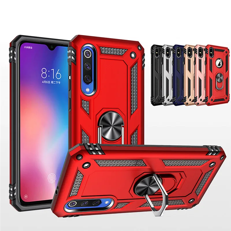 

New Magnet Armor Shockproof Case For Xiaomi Redmi Note 7 Pro Case For Redmi 7 Xiaomi 9 SE Finger Ring Holder Phone Cover Coque