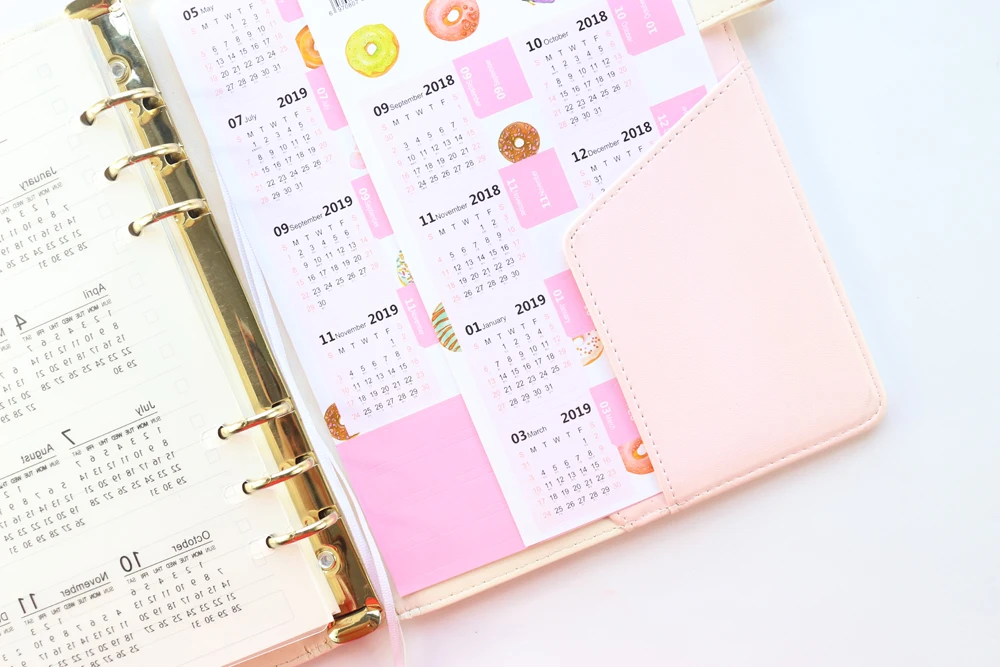 Domikee- год календарь ежемесячная наклейка-часы s Набор для планировщика тетрадей, конфеты школьников дневник наклейка-часы, 4 штуки