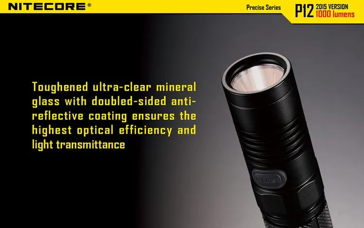 NITECORE передняя часть P12 фонарик с CREE XM-L2 U2 светодиодный аксессуары 1000 люмен голова тактический фонарь без корпуса