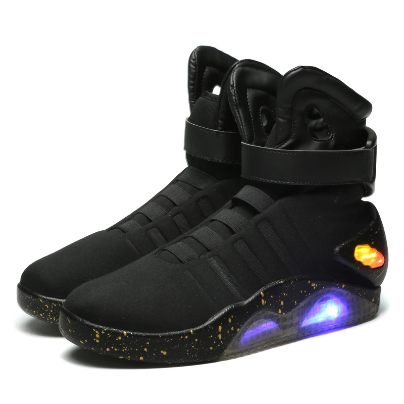 

Back To The Future Glowing Men Shoes Soldier Ankle Boot Limited Edition Led Luminous Light Up Male Footwear Zapatillas De Hombre