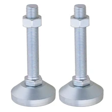 2 шт. 60 мм Диаметр M16x100mm нить Углеродистой Сталь фиксируются регулируемым ножки для машины мебель ноги Pad Максимальная нагрузка 2Ton