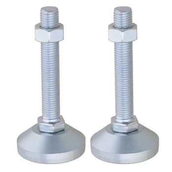 

2pcs 60mm Dia M16x100mm Thread Carbon Steel Fixed Adjustable Feet for Machine Furniture Feet Pad Max Load 2Ton