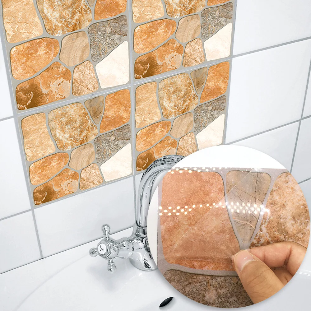 Funlife New yellow stone creative wall stickers art decorative tile