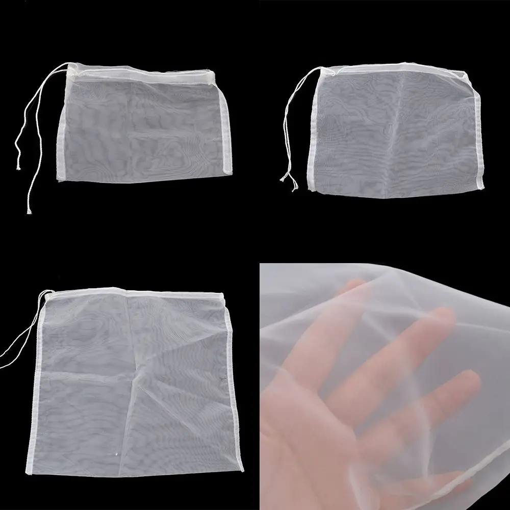 

4 Sizes Tea Nut Fruit Juice Milk Nylon Mesh Filter Bag Net Strainer Reusable New