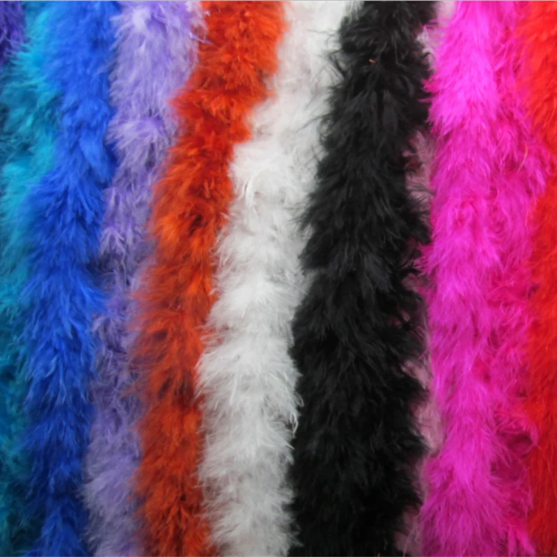 2M Turkey Feather String Ribbons Swansdown Fur Trimming Soft Fluffy Trim Home Party Decoration ribbon decoration 1pcs