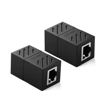 

RJ45 Coupler 2 Pack In-Line Coupler Cat6/Cat5e Ethernet Cable Extender Adapter Female to Female (Black)