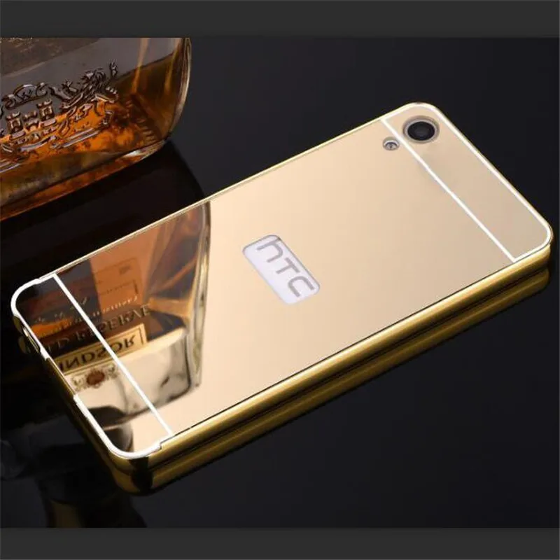 

For HTC Desire 830 shell Case Metal Aluminum Case Frame + Mirror Acrylic Phone Back Cover for HTC Desire 830