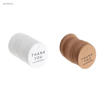 

100 Pcs 1.65" Kraft Gift Label Tags Thank You DIY Gift Box Wedding Favors NEW