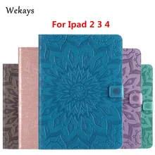 Wekays для Apple IPad 2 3 4 Защита от солнца цветок Смарт Кожаный флип Fundas чехол для IPad 2 3 4 IPad2 IPad3 IPad4 чехол для планшета