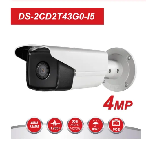 Подлинная обновляемая hikvision 4mp умная ip-камера DS-2CD2T43G0-I5 IR 50M Bullet POE ip-камера H.265+ Замена DS-2CD2T42WD-I