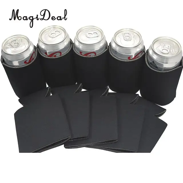 MagiDeal 5 Pieces Classic Neoprene Insulated Beer Can Cooler Soda