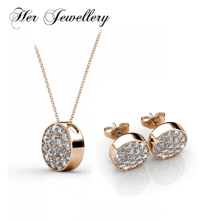 Her Jewellery Classic round Jewellery set Earrings/ necklace Made with