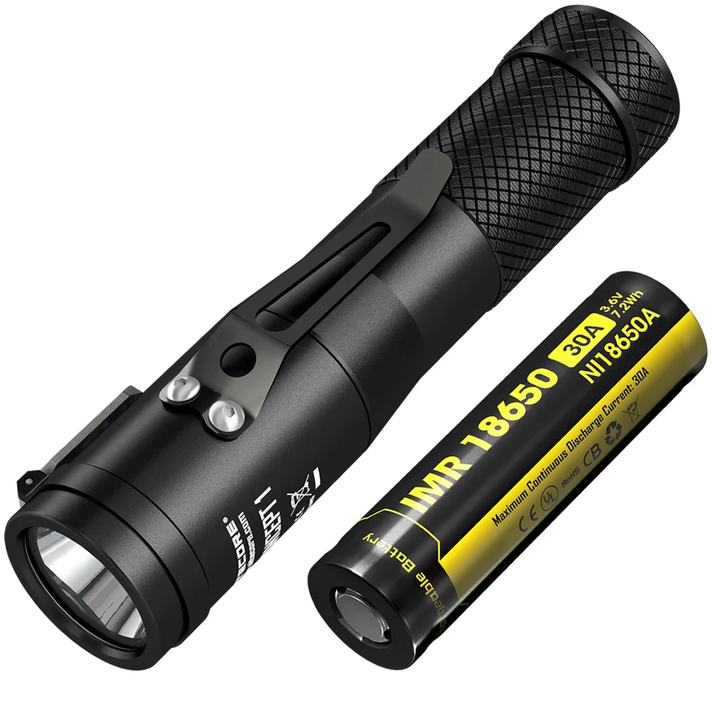 Topsale NITECORE C1 1800LM CREE XHP35 HD E2 светодиодный фонарик+ IMR 18650 перезаряжаемый аккумулятор Магнитный задний фонарь 1 EDC фонарь - Испускаемый цвет: 2000mAh 30A Battery