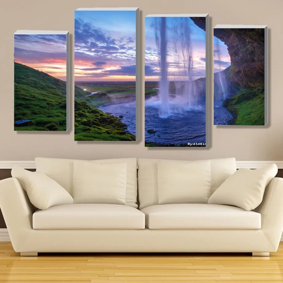Online Get Cheap Contemporary Art Painting Aliexpresscom - Modular Waterfall Wall Art Painting Iceland Sunset Contemporary Art Canvasprints Wall Picture Living Room online get cheap contemporary art painting aliexpresscom - modular waterfall wall art painting iceland sunset contemporary art canvasprints wall picture living room