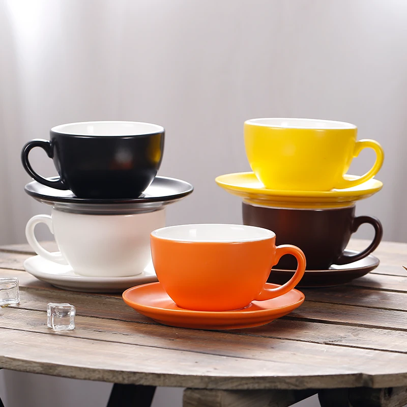 MHW-3BOMBER 300ML Cappuccino Cups with Saucer & Spoon Ceramic Espresso Cup  for Latte, Cappuccino Chic Home Barista Accessories - AliExpress