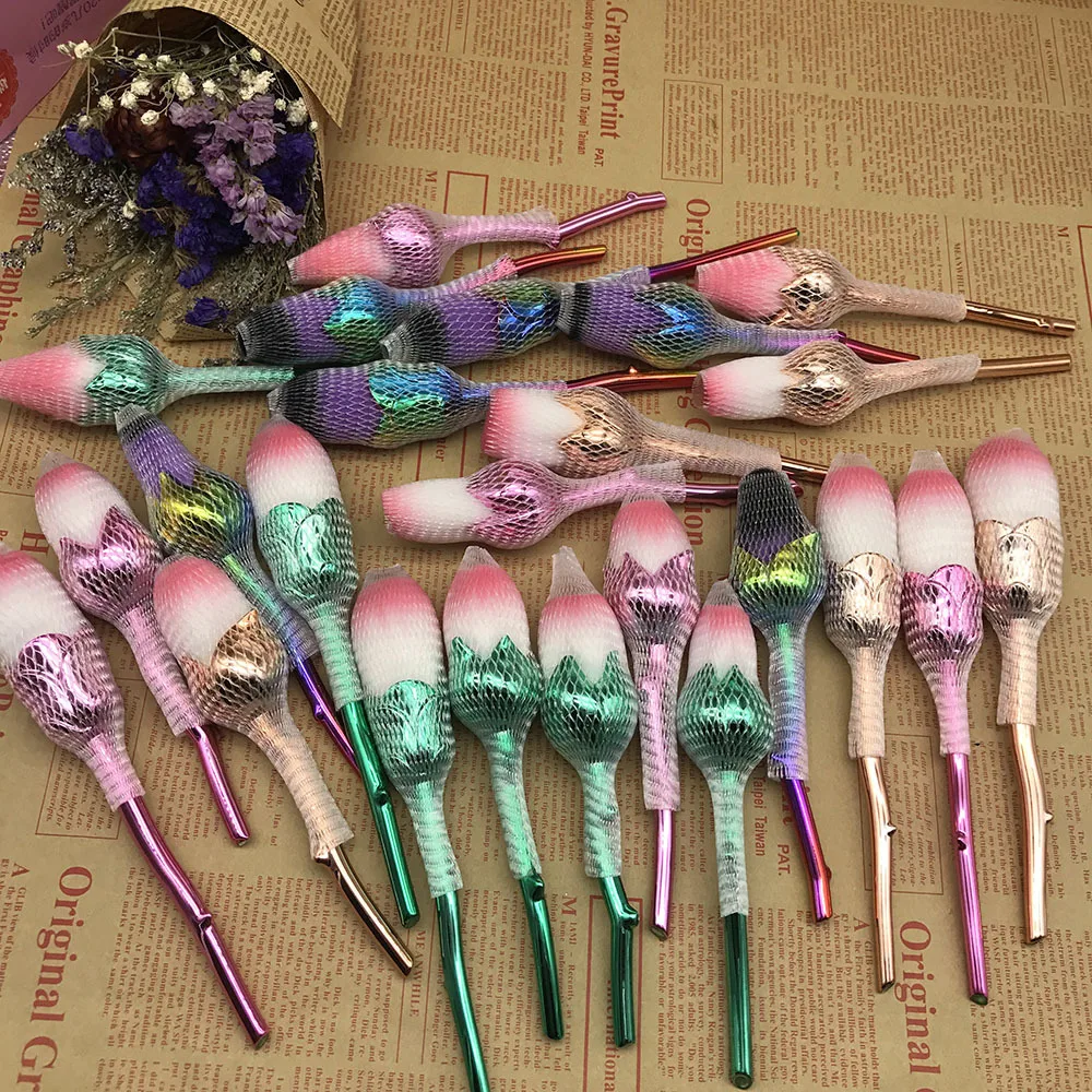 

6pcs Makeup Brushes Set Multicolored Rose Flower Shape Make Up Tool Foundation Cosmetic Contour Powder Brushes Kit Free Shipping