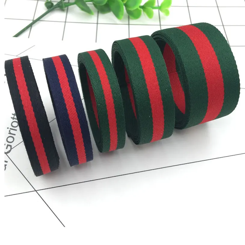 

Width Double-sided pattern 50mm 40mm 30mm 20mm webbing Green red Striped polyester Webbing ribbon handmade sewing accessories